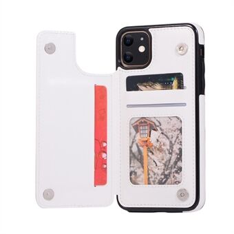 Crazy Horse skinnbelagt TPU-telefondeksel med kortspor Kickstand Shell for iPhone 11 6,1-tommers