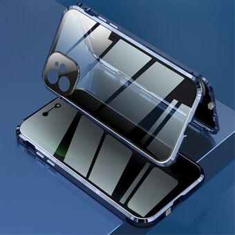 Låsinstallasjon metallramme + dobbel side herdet glass + linsedeksel Anti-kikkdeksel for iPhone 11
