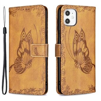 Imprint Butterfly Flower Magnetic Leather Stand Case for iPhone 11