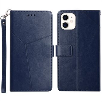 Flip Cover PU-skinn telefonveske Stilig Y-formet linjeavtrykk lommebok- Stand design for iPhone 11 6,1 tommer