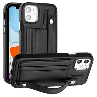 For iPhone 11 Beskyttende Kickstand-deksel YB Leather Coating Series-5 TPU-telefondeksel med kortspor