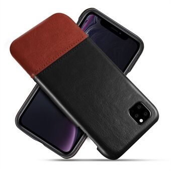 KSQ Tofarget PC + PU-skinn beskyttende telefondeksel for iPhone 11 Pro 5,8 tommer (2019) - Svart / Mørkebrun