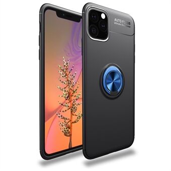 LENUO for iPhone 11 Pro 5.8 inch (2019) Metal Ring Bracket Built-in Magnetic Metal Sheet TPU Cover Casing