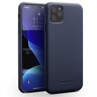 QIALINO Litchi Texture Genuine Leather Phone Back Case for iPhone 11 Pro 5.8 inch (2019)