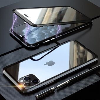LUPHIE Tosidig magnetisk adsorpsjon metall telefonveske til iPhone 11 Pro 5,8 tommer