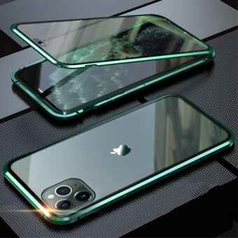Heldekkende magnetisk metallramme + telefondeksel for berøringsskjerm i herdet glass for Apple iPhone 11 Pro 5,8 tommer
