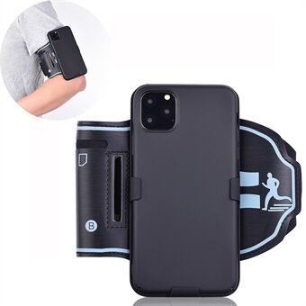 Nylon Glossy Sport Armbåndveske PC Støtsikker telefondeksel med Kickstand for iPhone 11 Pro 5,8 tommer (2019)
