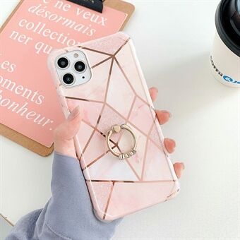 Marble Pattern Plating IMD Kickstand TPU Shock Resistant Case for iPhone 11 Pro 5.8 inch