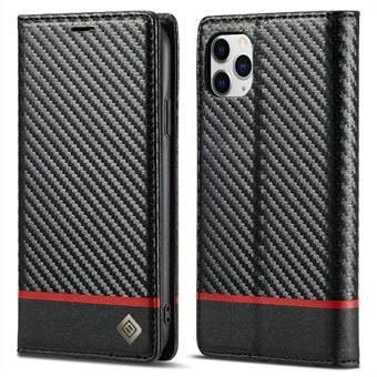 LC.IMEEKE Carbon Fiber Texture Stand Lommebok Skinn Telefonskall Deksel for iPhone 11 Pro 5,8 tommer