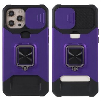 Kameraslider Drop-sistant Hybrid Telefonveske Cover Shell med kortholder for iPhone 11 Pro 5,8 tommer