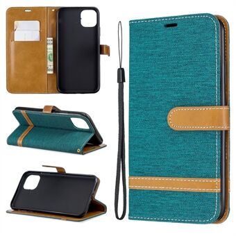 Jeans Cloth Wallet Stand Leather Cell Phone Shell for iPhone 11 Pro Max 6.5 inch (2019)