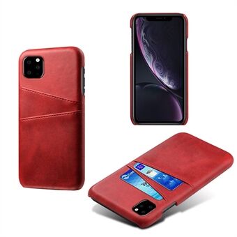 KSQ Double Card Slots PU Leather Coated PC Case for iPhone 11 Pro Max 6.5 inch (2019)