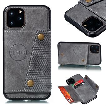 PU Leather Coated Built-in Vehicle Magnetic Sheet TPU Shell for iPhone 11 Pro Max 6.5 inch