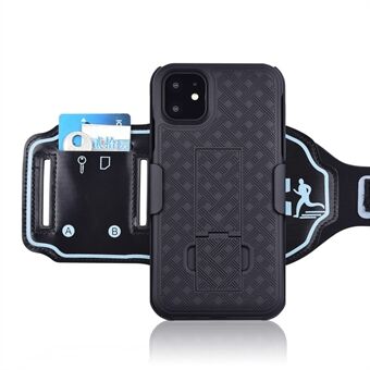 Nylon Sport armbånd vevet mønster PC-etui med Kickstand-telefondeksel for iPhone 11 Pro Max 6,5 tommer