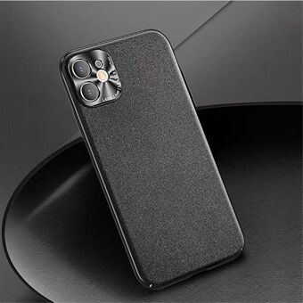 Matte Leather Grain PC Back Case with Metal Lens Protector for iPhone 11 Pro Max 6.5 inch