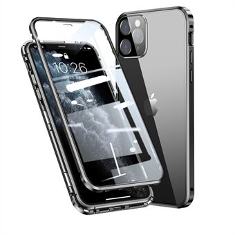 Magnetic Installation Metal Frame + Tempered Glass Full Covering Shell HD Dual Sided Tansparent Tempered Glass for iPhone 11 Pro Max 6.5 inch