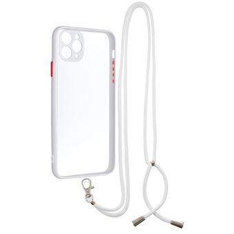 Gjennomsiktig TPU + Akryl Combo Hybrid Bakside Telefondeksel Shell med snor for iPhone 11 Pro Max