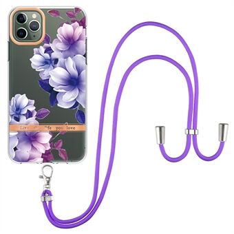 YB IMD Series IML TPU telefondeksel for iPhone 11 Pro Max 6,5 tommer, anti-dråpe elektrobelagte blomstermønstre telefonbeskyttelsesdeksel