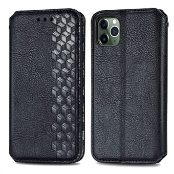 Rhombus Imprinting PU Leather Case for iPhone 11 Pro Max 6.5 inch, Wallet Stand Design Drop-Proof Phone Accessory