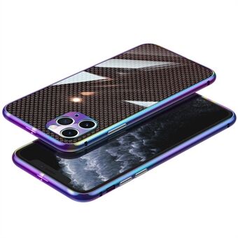 For iPhone 11 Pro Max 6,5 tommers støtfangerdeksel i rustfritt Steel med karbonfiber-aramidfiber-ryggfilm og metalllinsebeskytter
