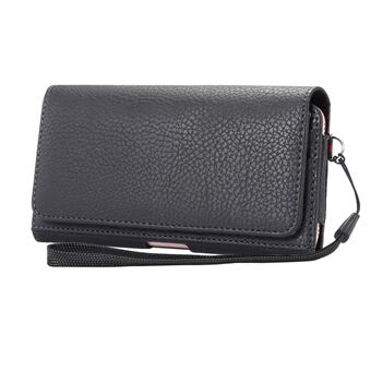 Litchi Leather Wallet Holster Veske til iPhone 8 Plus / 7 Plus / Samsung Note 8 / S9 + / S8 +