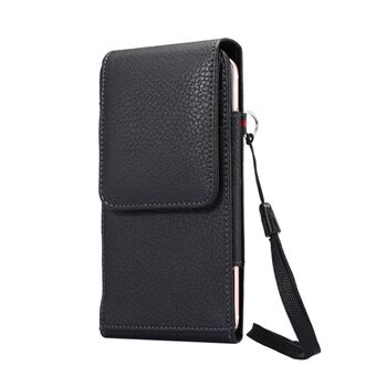 Kortspor Litchi Leather Holster Cover for iPhone 8 Plus / Samsung Galaxy S9 + / Note 8 / Huawei Mate 9 etc, Størrelse: 16,5 x 8,1 x 1,5 cm
