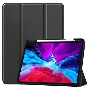 For iPad Pro 12,9-tommers (2020) / (2018) PU Leather Tri-fold Stand Tablet Flip Case [med pennespor]