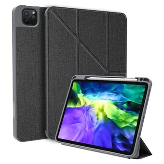 Mutural King Kong Series Leather Tablet Veske Stand med penn Slot for iPad Pro 12,9-tommers (2021/2020/2018)