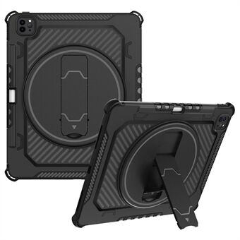 For iPad Pro 12,9-tommers (2018) / (2020) / (2021) / (2022) Type-B hjelm nettbrett beskyttelsesveske 360-graders svingbar støtte-PC + TPU Airbag Fallsikkert bakdeksel