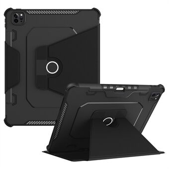 For iPad Pro 12.9 (2022) / (2021) / (2020) 360-graders rotasjon Armor Leather Nettbrettdeksel Auto Wake / Sleep Anti-drop Anti- Scratch Stand