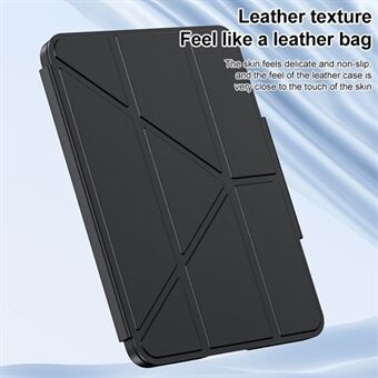 For iPad Pro 12.9 (2020) / (2021) / (2022) Origami Stand Case PU Leather Auto Sleep / Wake nettbrettdeksel med blyantspor - svart