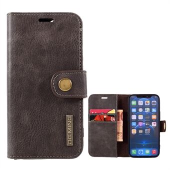 DG.MING For iPhone 12 mini 5.4 inch Phone Case Detachable 2 in 1 Leather Shockproof Shell Flip Protective Cover with Wallet