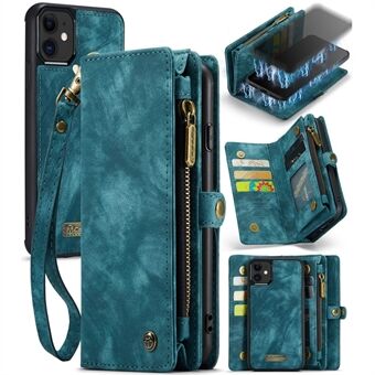 CASEME 008-serien PU-skinn magnetisk multifunksjons lommebok med glidelås avtagbart Stand for iPhone 12 mini 5,4 tommer