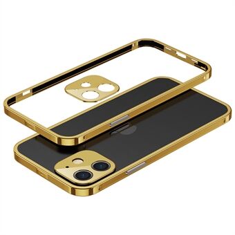 Aluminiumslegering galvanisering metalltelefonbeskyttelsesramme + kameralinsebeskyttelsesdeksel for iPhone 12 mini