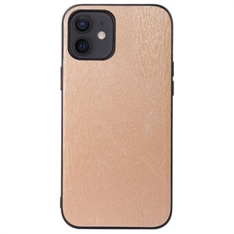 For iPhone 12 mini 5.4 inch Phone Case PU Leather Wood Texture Design Inner PC + TPU Phone Shell