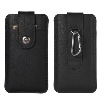 PU-skinn Mobiltelefon Beskyttelsesveske Veskeholder med kortspor, indre størrelse 17,8x9,8 cm