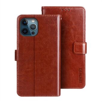 IDEWEI Crazy Horse Texture PU Lommebok Stand etui til iPhone 12 Pro / 12