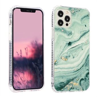 For iPhone 12/12 Pro Glitrende Marmor Mønster TPU + Akryl Combo Back Shell