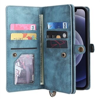 MEGSHI 021-serien Støtsikker avtagbar 2-i-1 magnetisk lommebokdesign telefondeksel med Stand for iPhone 12/12 Pro 6,1 tommer