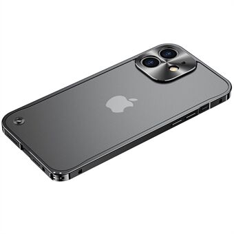 Fallbestandig herdet glass + metall, matt hybridtelefondeksel Shell for iPhone 12 6,1 tommer