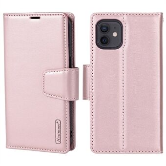 HANMAN Miro2-serien for iPhone 12 / 12 Pro 6,1 tommers avtakbar lommebok telefonveske PU- Stand Magnetisk avtagbart flip-beskyttelsesdeksel