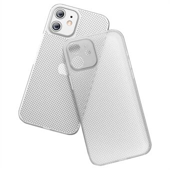PP telefondeksel for iPhone 12 6,1 tommer, ultratynt, pustende, hult hull, varmeavledningsnett bakdeksel