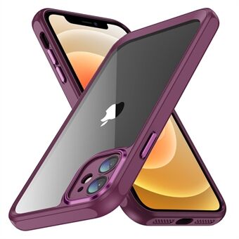 For iPhone 12 Klart telefondeksel TPU-ramme Akryl Bakside med nøyaktige utskjæringer Telefondeksel