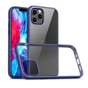 IPAKY Clear PC Back + TPU Edges Combo Protective Case for iPhone 12 Pro / iPhone 12 - Blue / Black