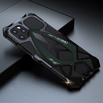 LUPHIE Sports Car Design Metal + Silikon Full Beskyttelsesdeksel med Skjermbeskytter i Herdet Glass til iPhone 12 Pro - Green