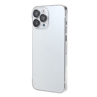 For iPhone 12 Pro Rammeløs gjennomsiktig telefonveske Hard PC-bakdeksel med glasslinsebeskytter