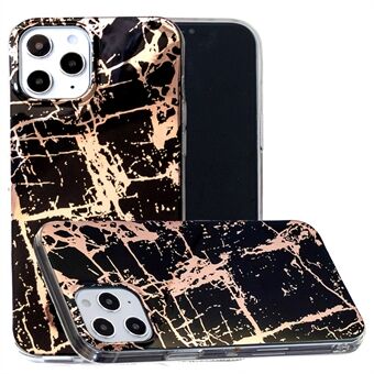 Marmor Mønster Rose Gull Galvanisering IMD Beskyttende TPU Veske til iPhone 12 Pro Max 6,7 tommer