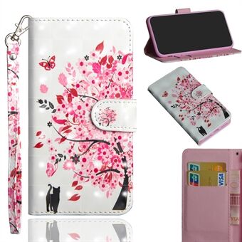 Lys Spot Decor utskrift av mønstre lommebok Stand Leather Case med stropp for iPhone 12 Pro Max 6,7 tommer