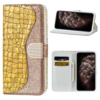 Crocodile Texture + Flash Powder Leather Shell for iPhone 12 Pro Max 6,7 tommer