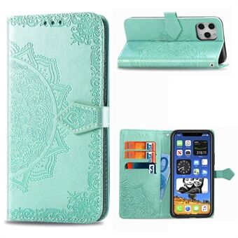 Embossed Mandala Flower Leather Wallet Stand Case for iPhone 12 Pro Max